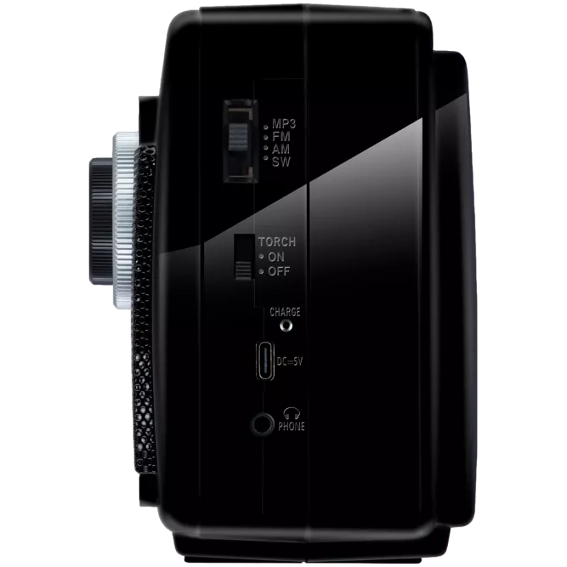 Altavoz SVEN SRP-155, negro (3W, Bluetooth, FM/AM/SW, USB, microSD, linterna, batería)