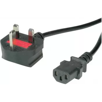 VALUE - Cable de alimentación - BS 1363 (M) en ángulo a IEC 60320 C13 recto - AC 250 V - 10 A - 1,8 m - negro