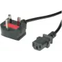 VALUE - Cable de alimentación - BS 1363 (M) en ángulo a IEC 60320 C13 recto - AC 250 V - 10 A - 1,8 m - negro
