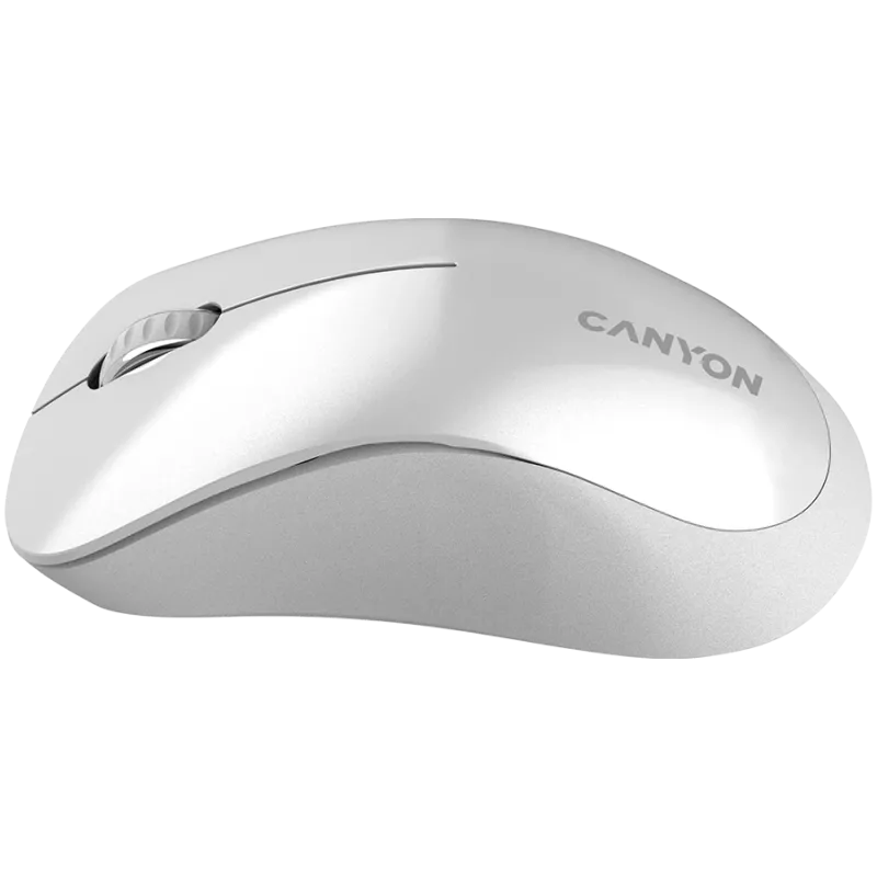 CANYON MW-11, ratón inalámbrico 2,4 GHz, con 3 botones, DPI 1200, pila: AAA*2 uds., blanco perla gris 67*109*38 mm 0,063 kg