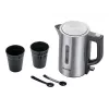 Severin WK3647 Hervidor de agua Acero inoxidable-negro cepillado (WK3647)