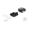 Delock 85842 Carcasa Keystone vacía, 2 puertos, con base magnética, negro