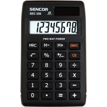 Calculadora SENCOR SEC 250, LCD de 8 dígitos, Dual-Power