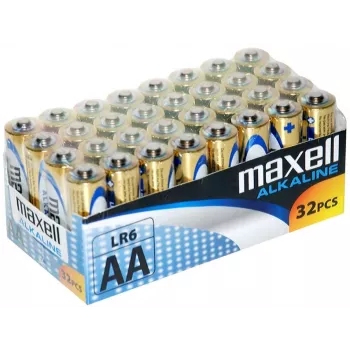 Pila alcalina desechable MAXELL 731311, 1,5 V, cilíndrica, pack de 32