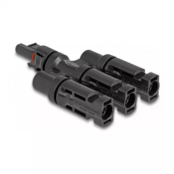 Conector para panel solar DeLOCK DL4 1 x conector hembra a 3 x conector macho negro
