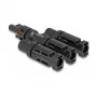 Conector para panel solar DeLOCK DL4 1 x conector hembra a 3 x conector macho negro