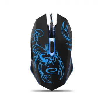 Esperanza MX203 SCORPIO - ratón - USB - azul - ratón - óptico - 6 botones - negro