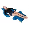 Cojín de posicionamiento en forma de media luna para cama de fibra de silicona azul