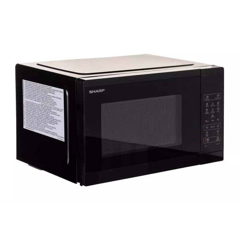 Microondas Sharp YC-MS252AE-B, de libre instalación 25 L, 900 W, manejo táctil, 11 niveles de potencia, bloqueo infantil, función ECO, negro