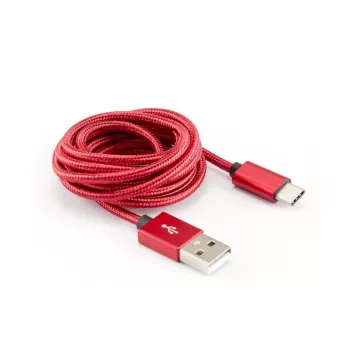 Sbox USB->Type-C M/M 1,5m CTYPE-1.5R rojo fresa