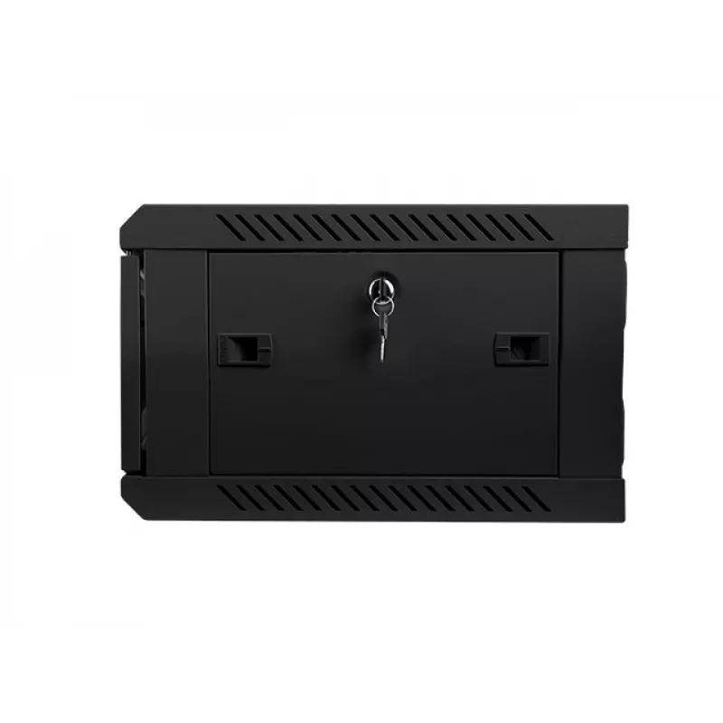 Lanberg WF01-6404-10B armario rack mural de 19 pulgadas 4U, 600x450 mm, puerta de vidrio templado, desmontado (flat pack), IP20, 60 kg, negro RAL 9004
