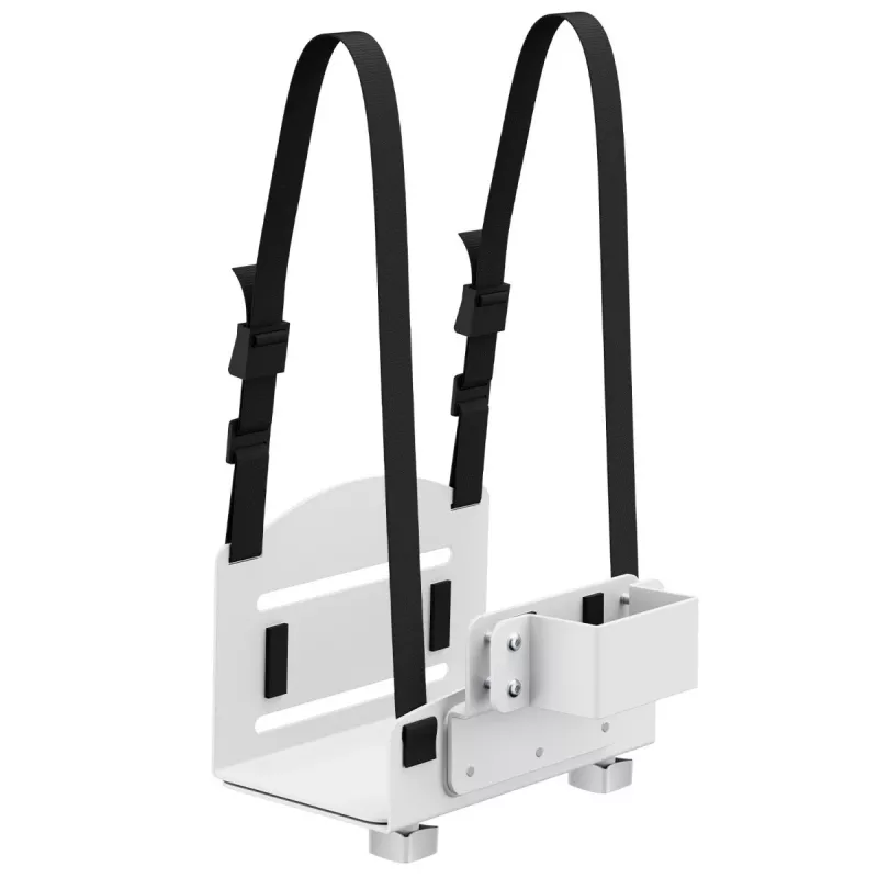 Soporte de CPU MACLEAN MC-116W, diseño ajustable en altura y orientable para montaje bajo escritorio
