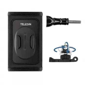 Telesin GP-BPM-005 soporte para correa de mochila con gancho en J de 360° para GoPro/Osmo Action, ajustable, de clip