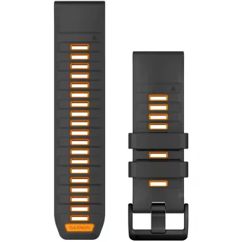 Correa para reloj Garmin QuickFit 26 mm Silicona graphite/Spark Orange (010-13393-05)
