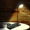 Lámpara de mesa Tellur TLL151361 con cargador inalámbrico Qi y altavoz Bluetooth, iluminación ajustable
