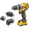 DeWALT DCD703L2T-QW 12 V XR taladro atornillador a batería con cabezales intercambiables, 2x 3,0 Ah Li-Ion, 4 cabezales, 1500 rpm, portabrocas sin llave de 10 mm, 0,9 kg, amarillo/negro