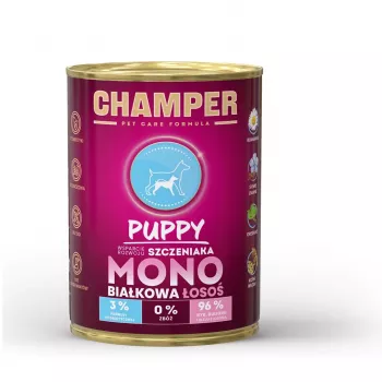 CHAMPER Puppy monoproteico salmón - alimento húmedo para perros - 400g
