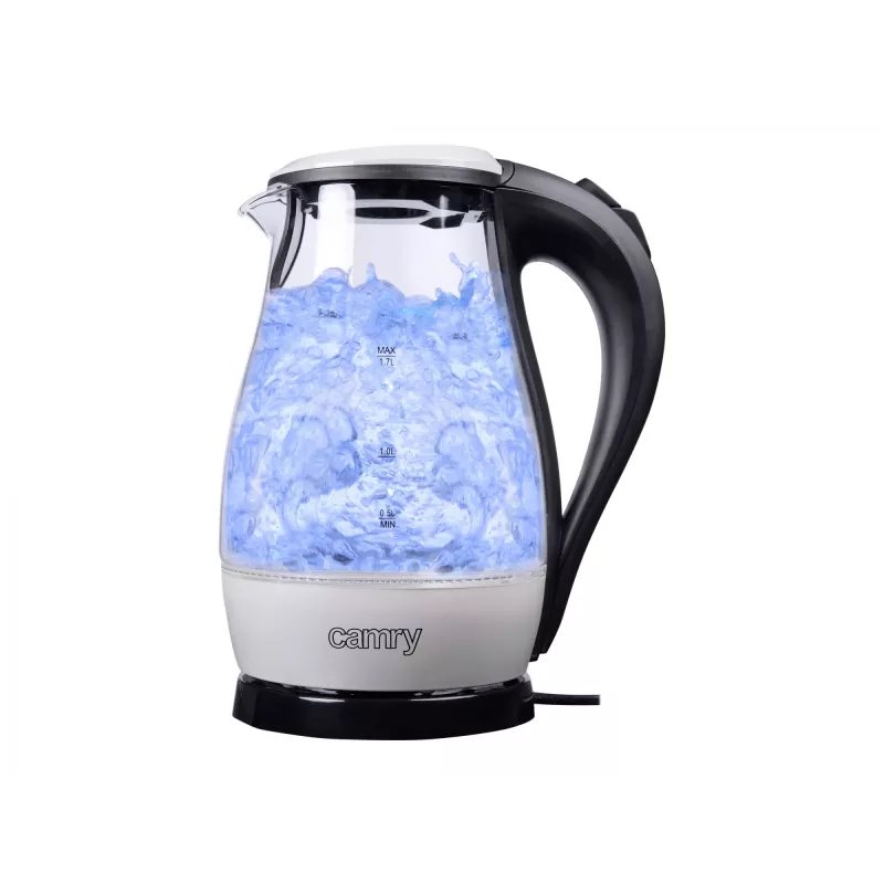 Camry | CR 1251 | Hervidor estándar | 2000 W | 1,7 L | Vidrio | Base giratoria 360° | Vidrio/Negro