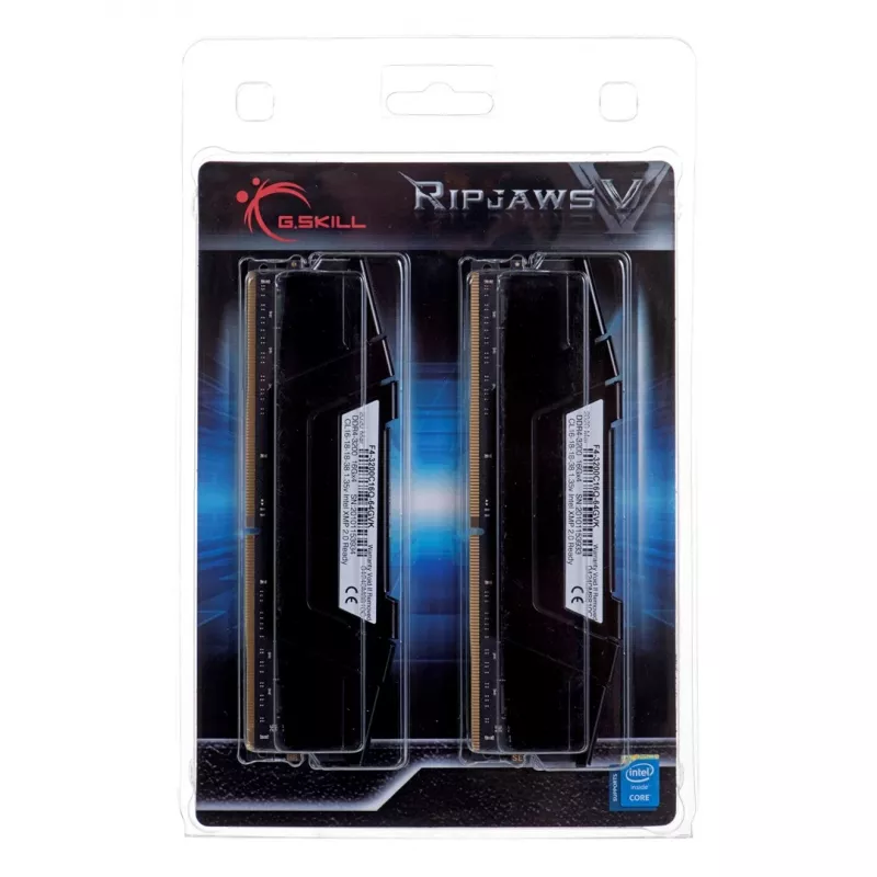 Memoria RAM G.SKILL Ripjaws V Series (Intel XMP) DDR4 64GB (4x16GB) 3200MT/s CL16-18-18-38 1,35V para ordenador de sobremesa UDIMM - negra (F4-3200C16Q-64GVK)