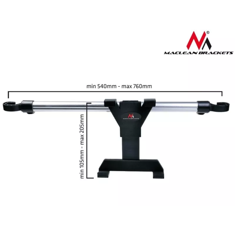 Maclean Brackets MC-657 soporte universal de tablet para reposacabezas de coche, 7 - 10.1, rotación ajustable 360°