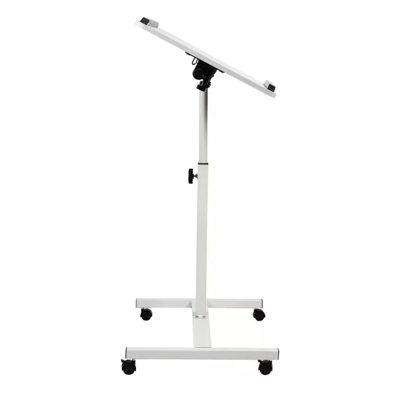 Soporte móvil para escritorio/portátil Maclean, blanco, altura ajustable 59-89 cm, máx. 30 kg, MC-121 W
