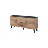 Aparador Cama LOTTA 150 2D3S roble wotan + negro mate