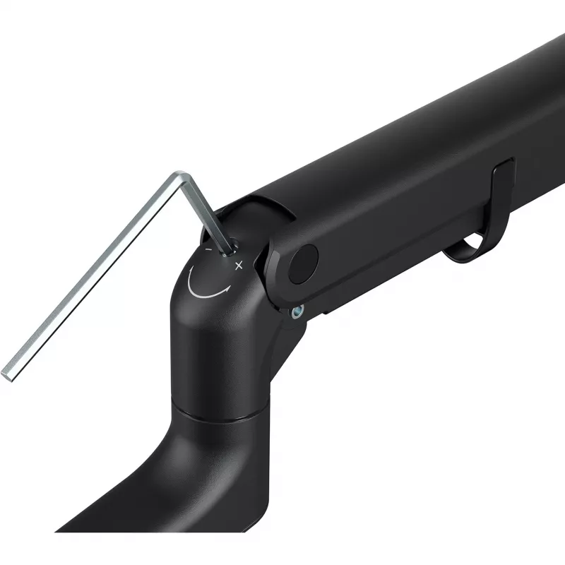 Soporte de monitor DIGITUS Single, pinza, máx. 57 inch, capacidad 27 kg, VESA 75x75–100x100, altura ajustable, inclinable -75° a 75°, negro