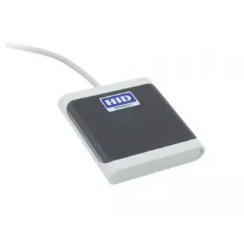 HID OMNIKEY 5022 CL (antracita/gris) - cable corto de 10 cm - solo lector sin contacto (13,56 MHz) - compatible con CCID - soporte de tarjeta y accesorios de montaje opcionales - MOQ 10 y múltiplos