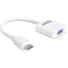 Adaptador Delock HDMI-A macho > VGA hembra - Adaptador de vídeo - HDMI macho a HD-15 (VGA) hembra - blanco (65346)