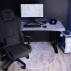 Alfombrilla protectora de suelo Arozzi Zona Redonda — acabado mármol blanco, alfombrilla protectora para ruedas de silla y suelos de madera