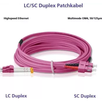 Cable de fibra óptica Helos 1 m OM4 LC/SC