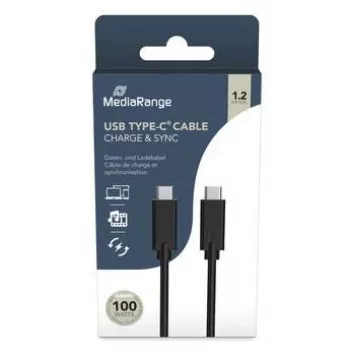 Cable TYPE-C MediaRange 2 m MRCS214 Negro Cable USB