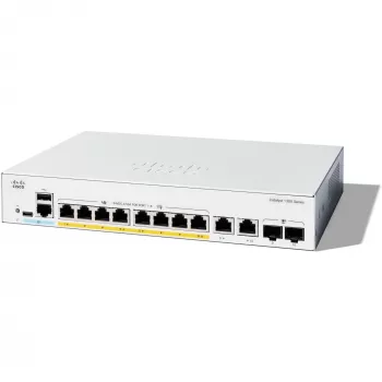 Cisco Catalyst 1300-8FP-2G - switch - L3 - gestionado - 8 x 10/100/1000 (PoE+) + 2 x Combo Gigabit SFP/RJ-45 - montaje en rack - PoE+ (120 W) (C1300-8FP-2G)