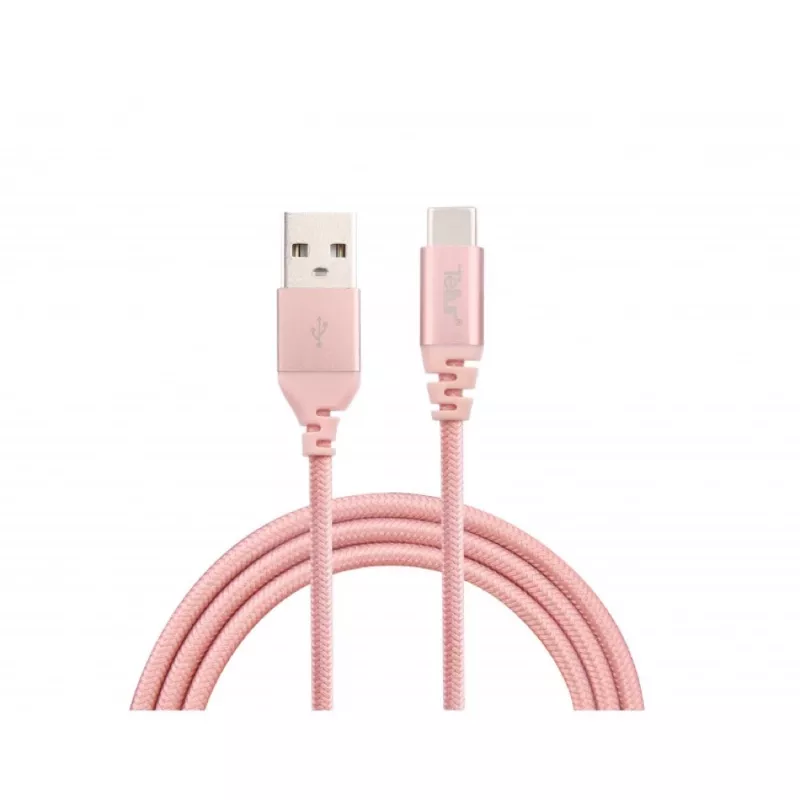 Cable USB Tellur TLL155281 USB 2.0 1 m USB A USB C, oro rosa
