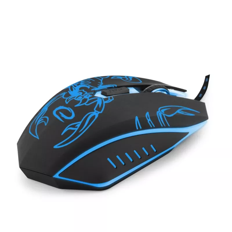 Esperanza MX203 SCORPIO - ratón - USB - azul - ratón - óptico - 6 botones - negro