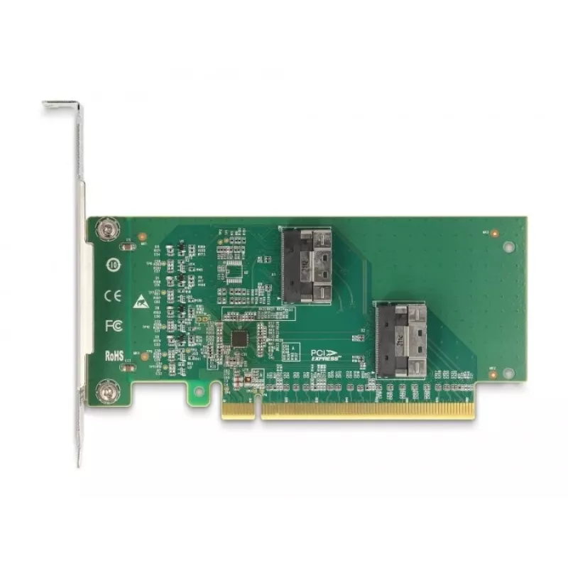 DeLOCK PCI Express 4.0 x16 Tarjeta a 4 x SFF-8639 NVMe - Bifurcación - Factor de forma Low Profile