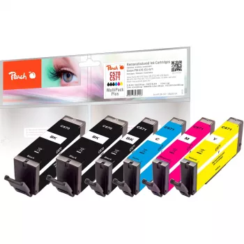 Peach 0F320134 cartucho de tinta 6 uds. compatible rendimiento estándar negro, cian, magenta, amarillo