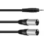 Cable adaptador de audio Omnitronic 1x jack de 3,5 mm a 2x XLR de 3 polos, 1,5 m (modelo 30225158)