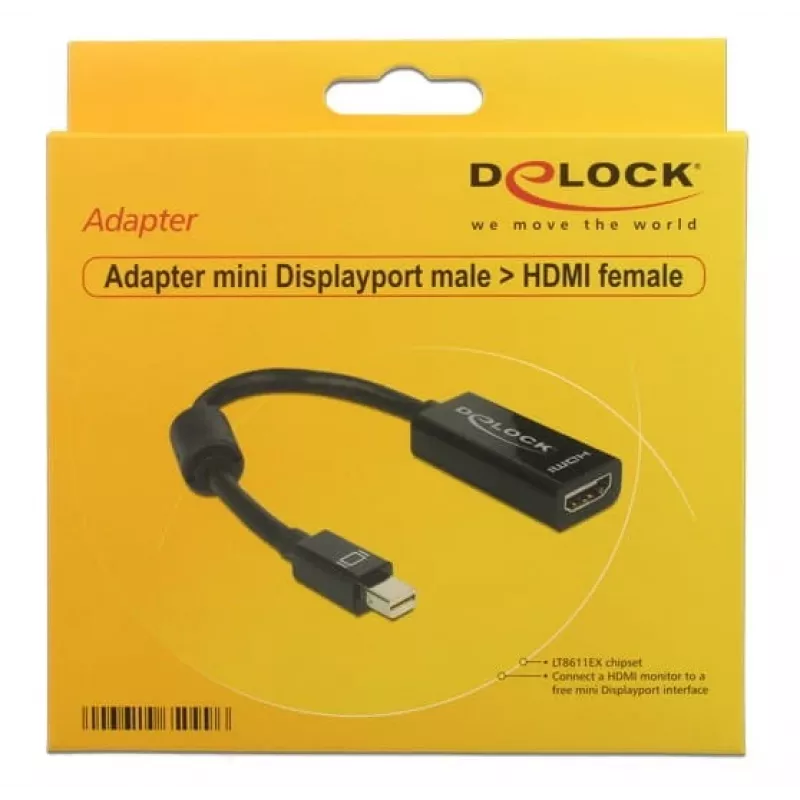 Delock - Adaptador de vídeo - Mini DisplayPort macho a HDMI hembra - 18 cm (65099)