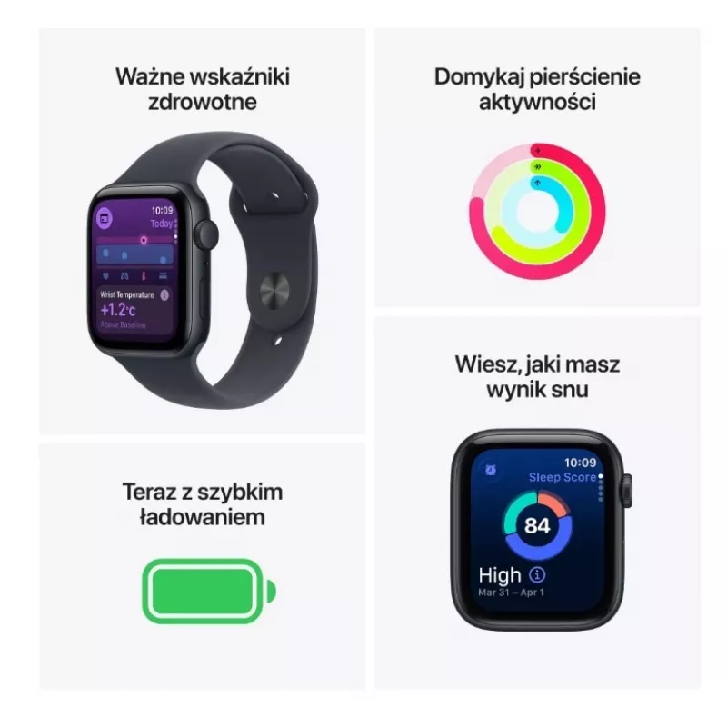 Watch SE 3 GPS+Cellular 44mm Caja de aluminio medianoche con correa deportiva medianoche M/L