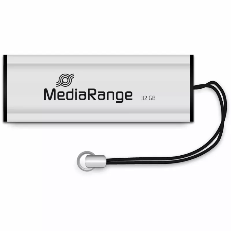 MediaRange SuperSpeed - memoria USB - 32 GB - USB 3.0 - negro/plateado (MR916)