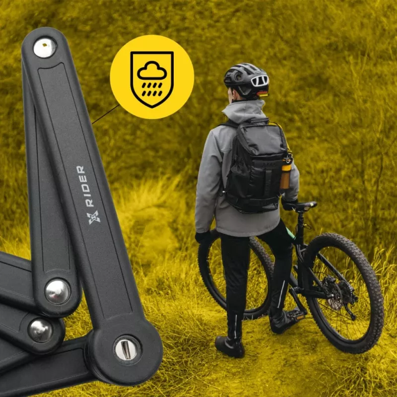 Candado de bicicleta plegable MANTA XR00FL01 – diseño segmentado para montaje en el cuadro
