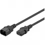 Alargador de cable de alimentación Goobay Wentronic, 2 m, Negro - conector macho C14 (conexión de alimentación) > conector hembra C13 (conexión de alimentación) (50081)