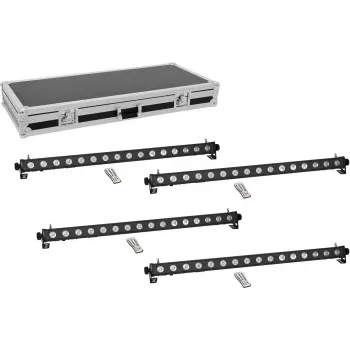Equipo de iluminación EUROLITE PIX-16 QCL 4x barra de luz LED con maletín de transporte