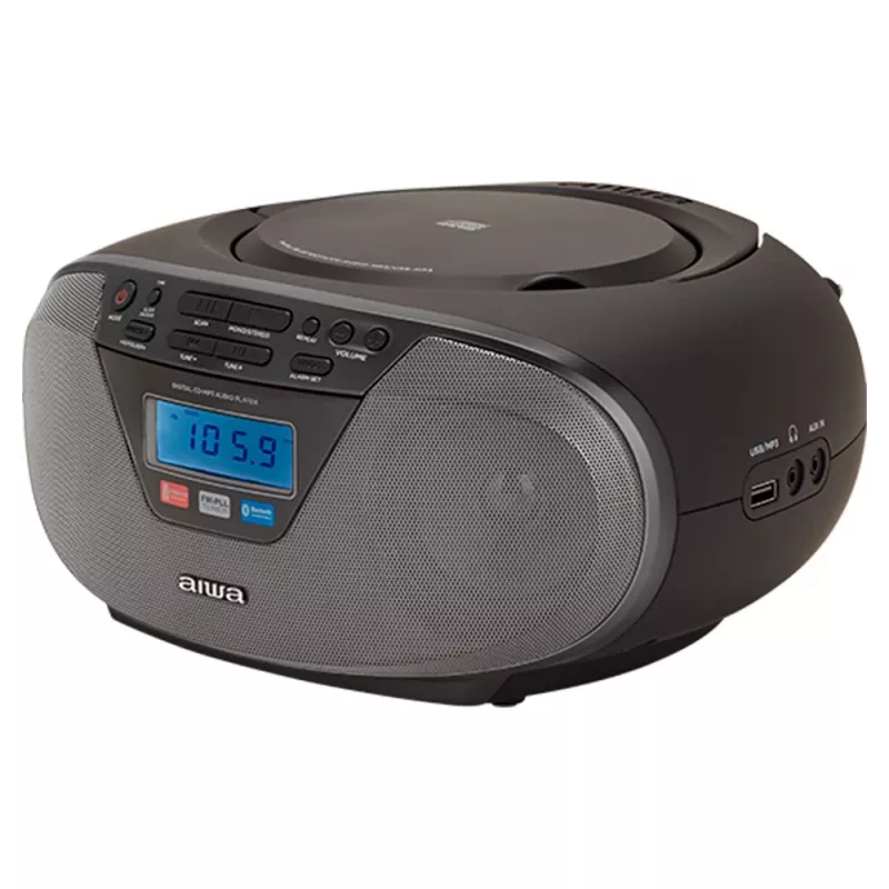 Microcadena de audio Aiwa BBTU-400BK, reproductor CD/MP3/FM-PLL/BT (Negro)