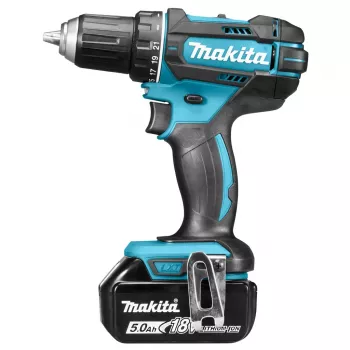 Taladro atornillador a batería Makita, 18 V, 2x 5,0 Ah Li-Ion, 62/36 Nm, 1,7 kg, LED