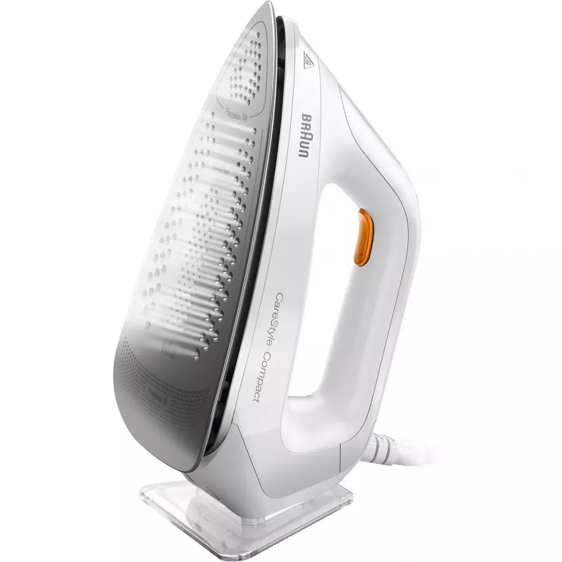 Braun CareStyle Compact IS 2132 WH centro de planchado de vapor, 2400 W, 1,5 l, 400 g/min, suela EloxalPlus, blanco/naranja
