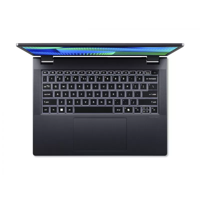 Portátil Acer TravelMate TMP414-53-G2-TCO-585Q 14" WUXGA (1920 x 1200), Intel Core 5 120U, 16 GB DDR5, SSD 256 GB, Intel Iris Xe Graphics, 4G LTE, Windows 11 Pro, azul pizarra
