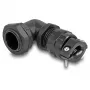 Prensaestopas DeLOCK 90° en ángulo PG13.5 negro con alivio de tracción