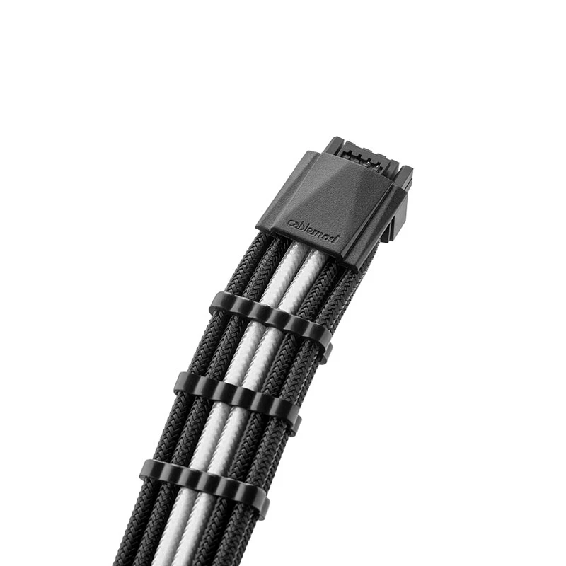 Kit de cables CableMod C-Series PRO ModMesh 12VHPWR para Corsair RM, RMi, RMx (etiqueta negra) – negro/blanco